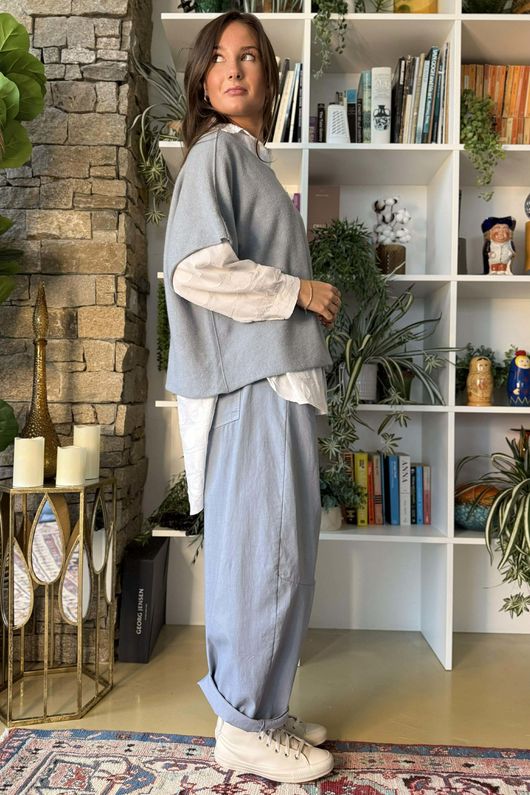 Conrad Layer Knit Steel Blue